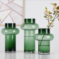 European Hand-Blown Green Flower and Filler Glass Vase